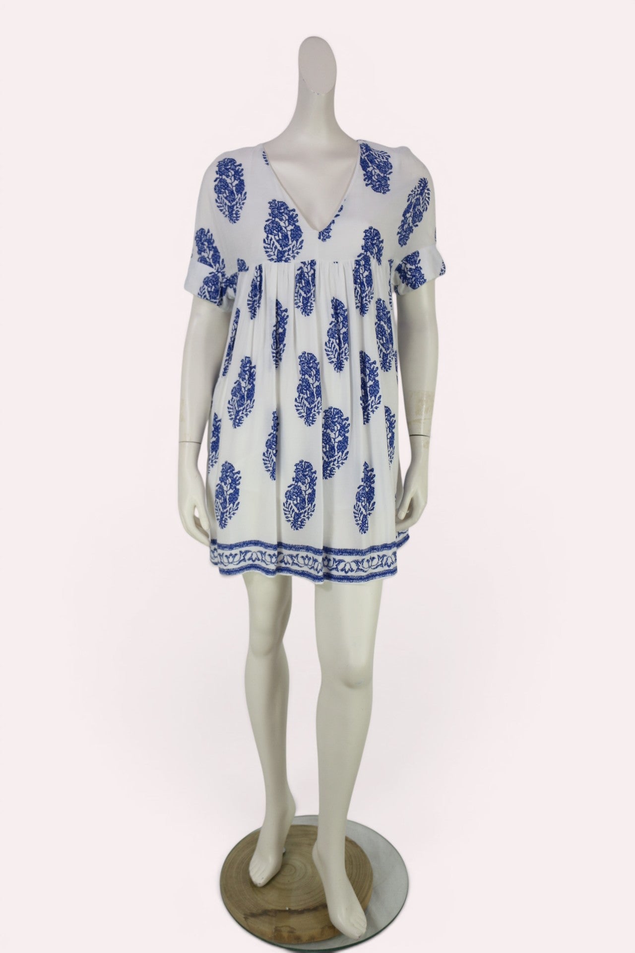 Robe tunique Kilky Paris blanche bleue avec short intégré S/M