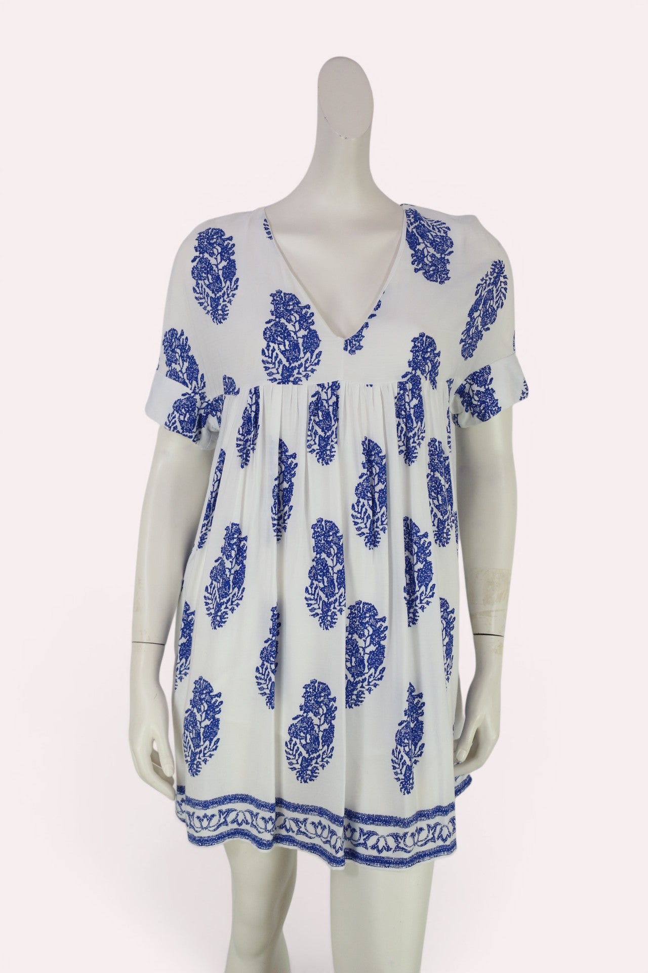Robe tunique Kilky Paris blanche bleue avec short intégré S/M 3