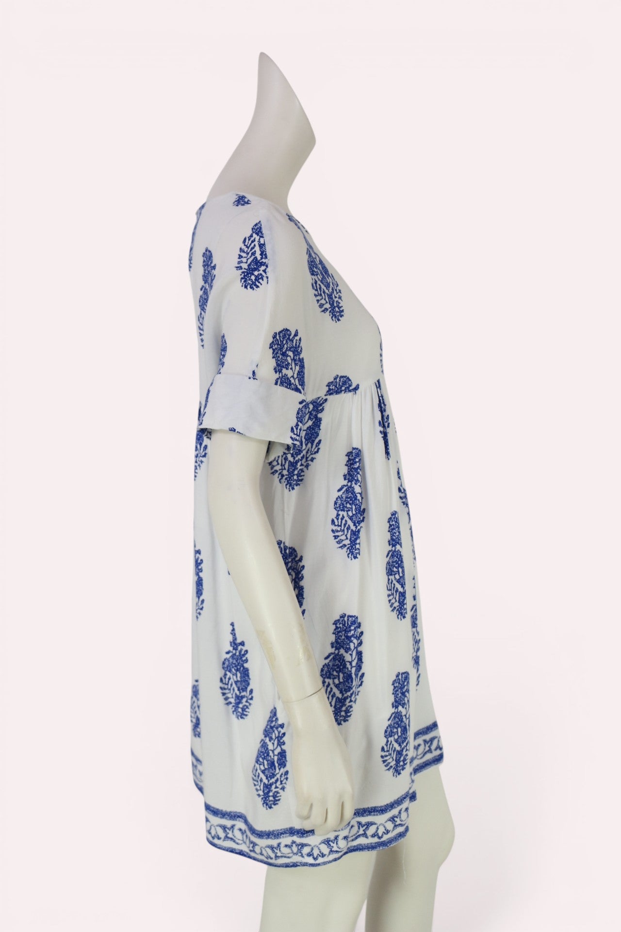 Robe tunique Kilky Paris blanche bleue avec short intégré S/M 5