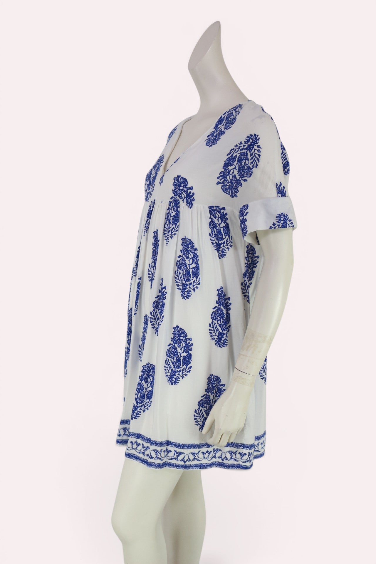 Robe tunique Kilky Paris blanche bleue avec short intégré S/M 8