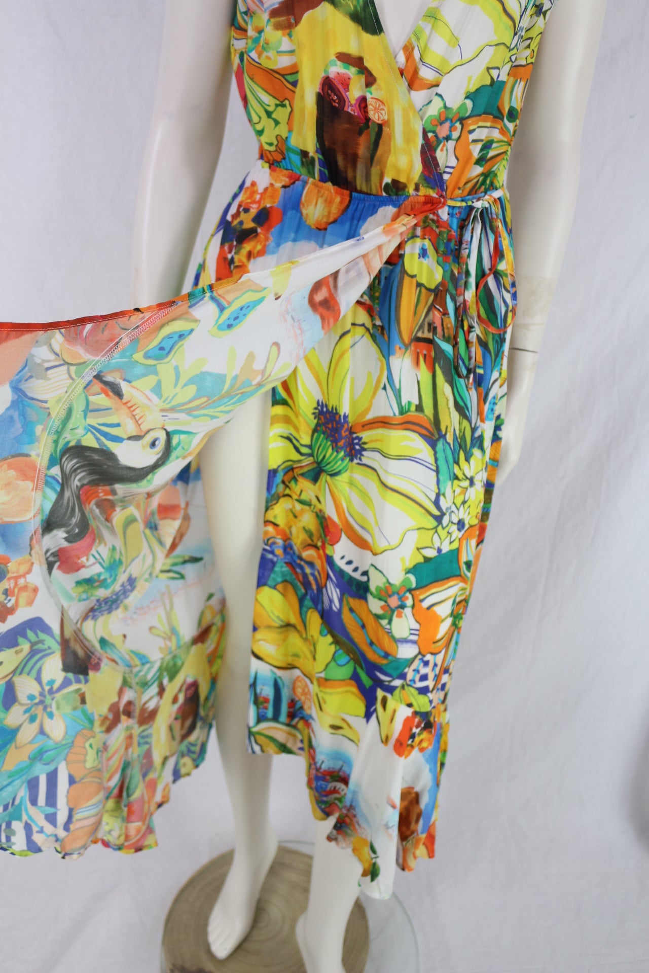 Robe Desigual imprimée tropicale femme taille L 7