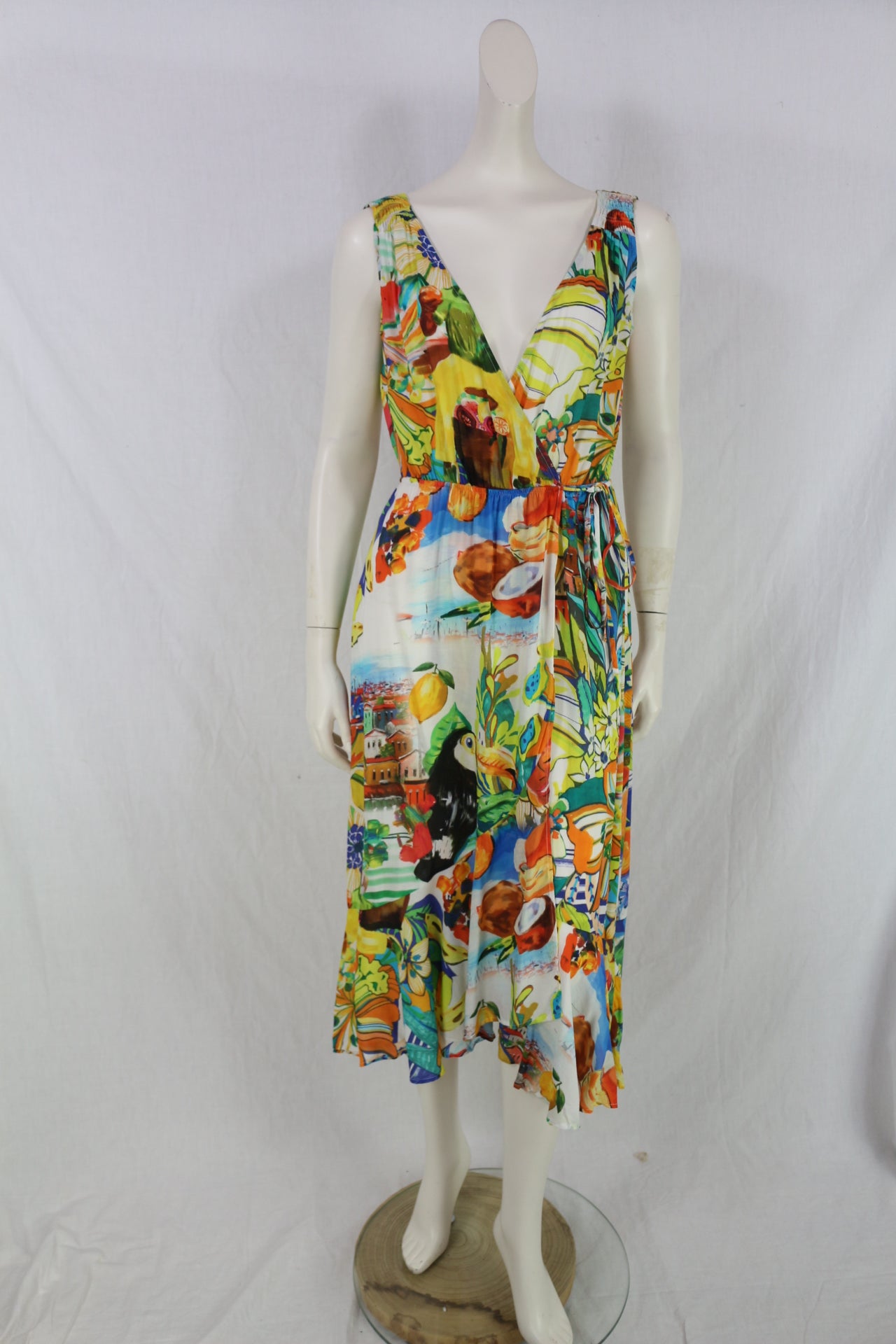Robe Desigual imprimée tropicale femme taille L 8