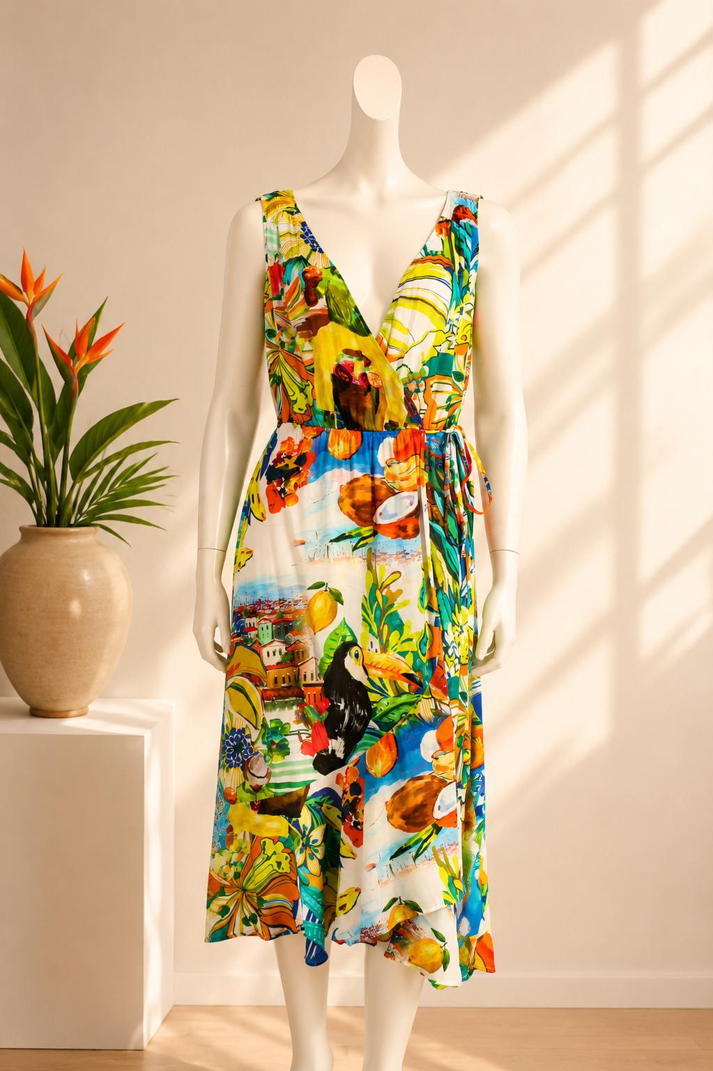 Robe Desigual imprimée tropicale femme taille L