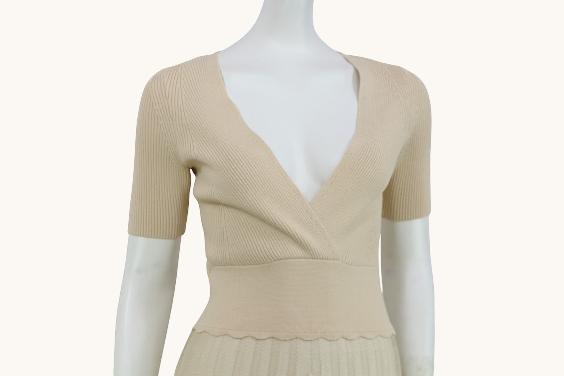Robe Sandro maille beige taille S 3