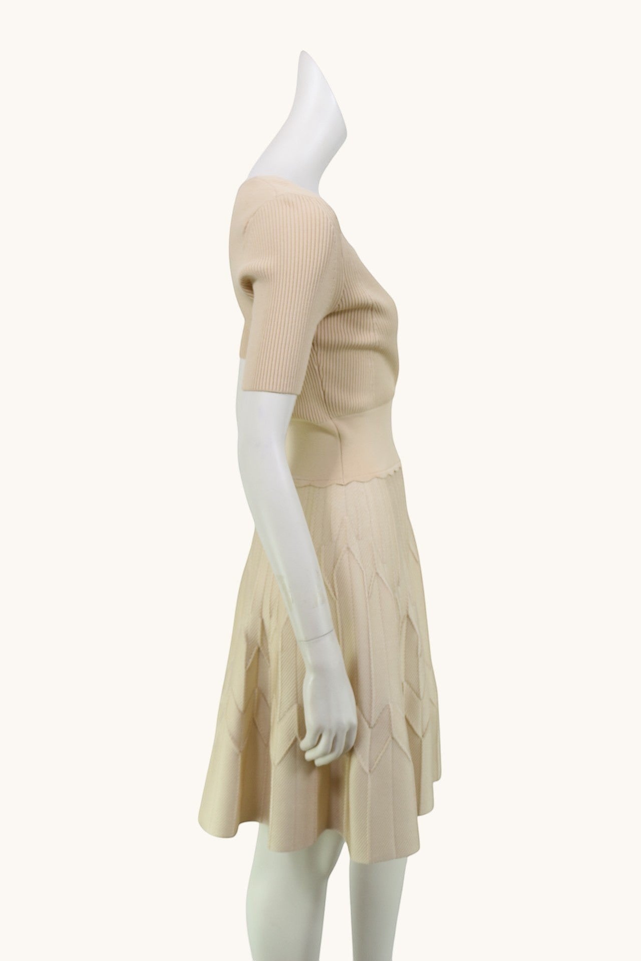 Robe Sandro maille beige taille S 5