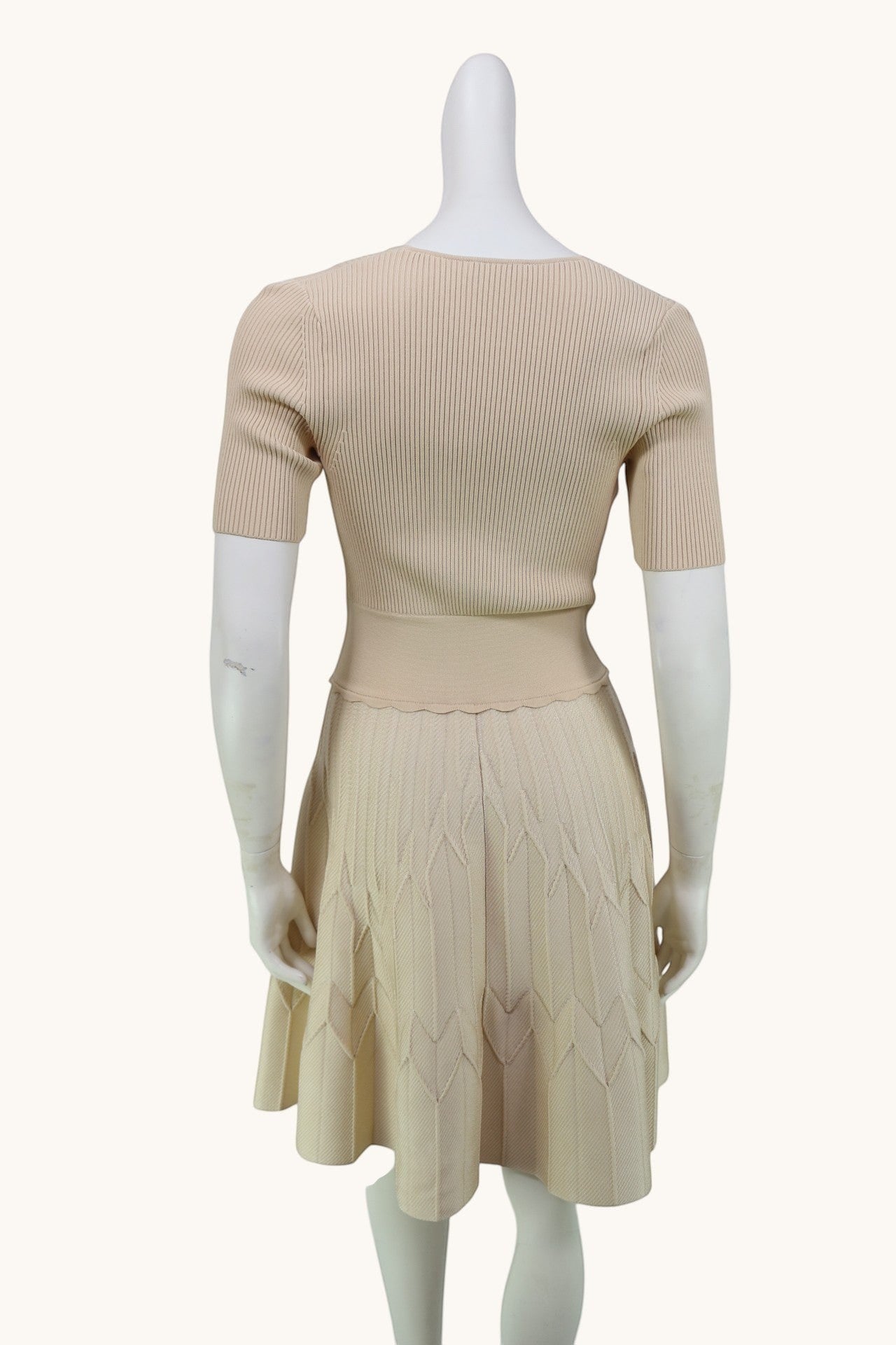 Robe Sandro maille beige taille S 6