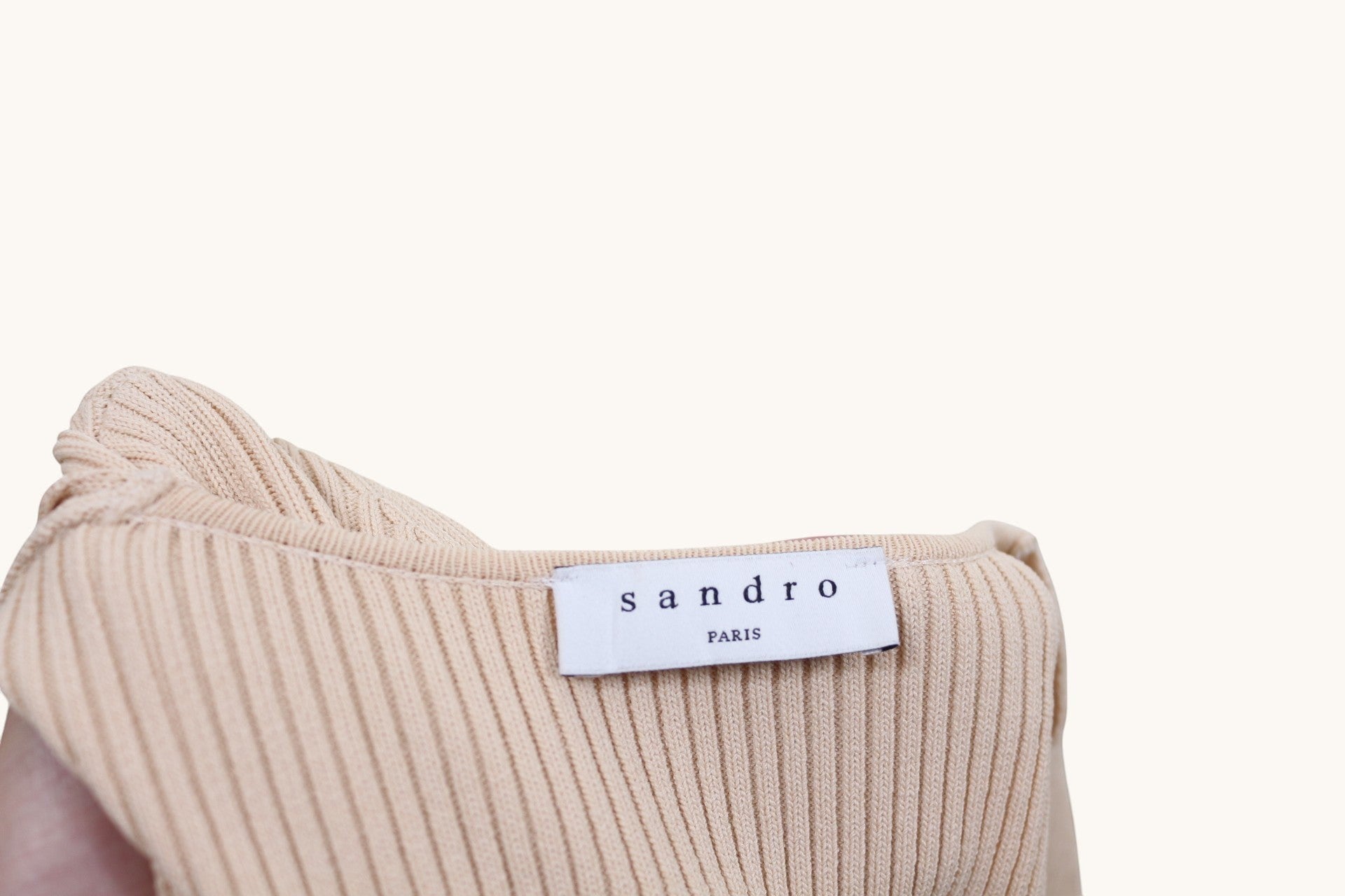 Robe Sandro maille beige taille S 10