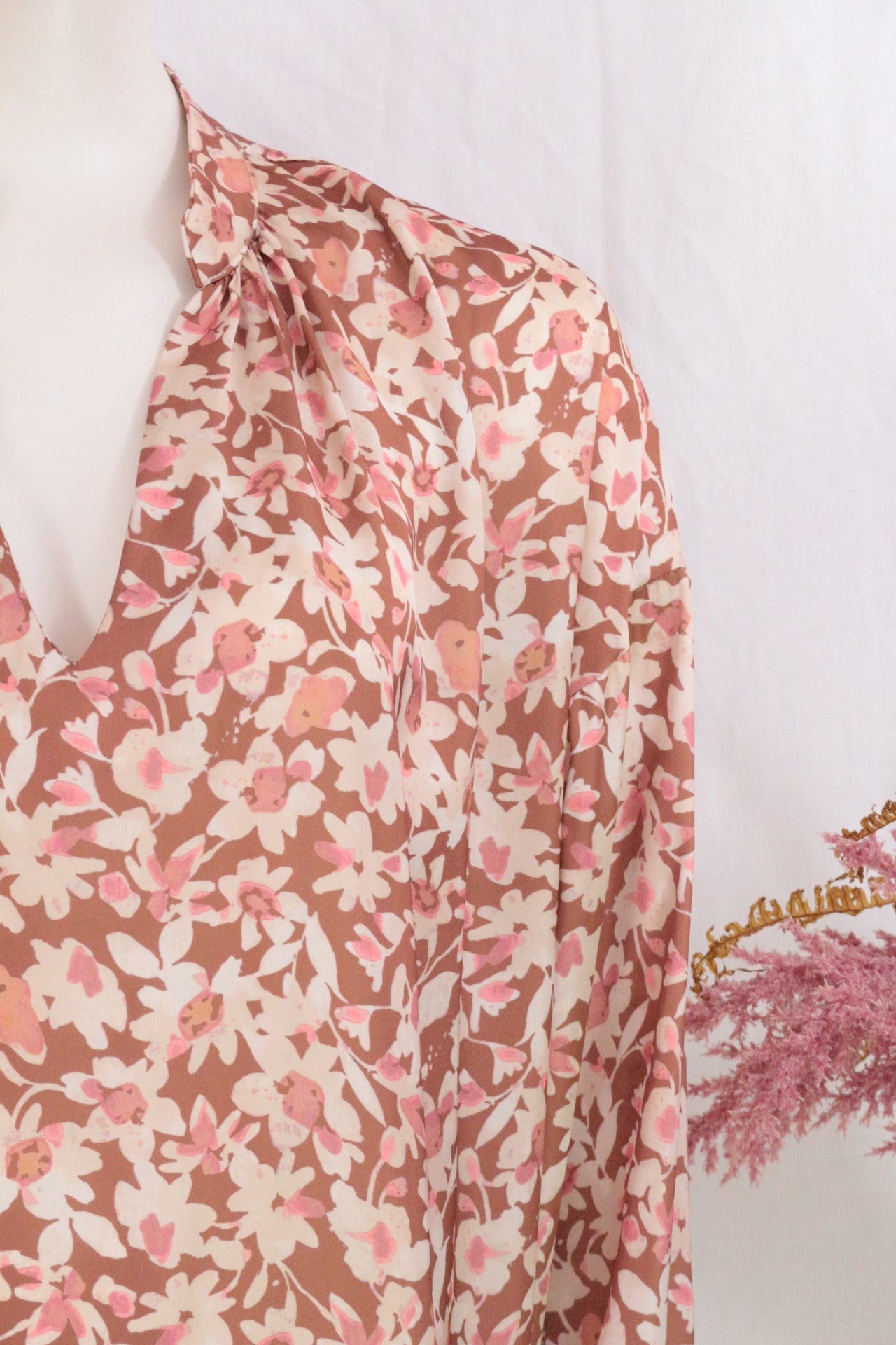 Vintage love Tunique Polyester Marron, Vieux rose T.U.  Neuf 7