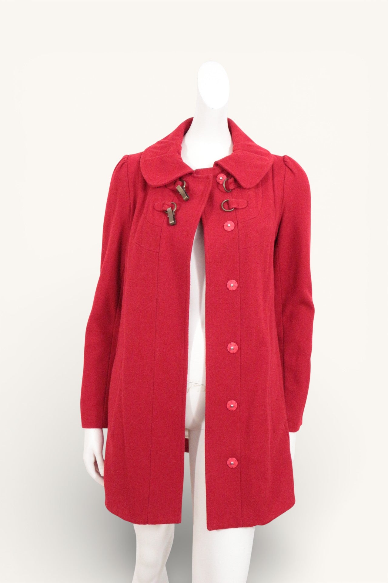 Pepe Jeans Duffle-coat Polyester, Viscose, Laine Rouge XS  Très bon état 5