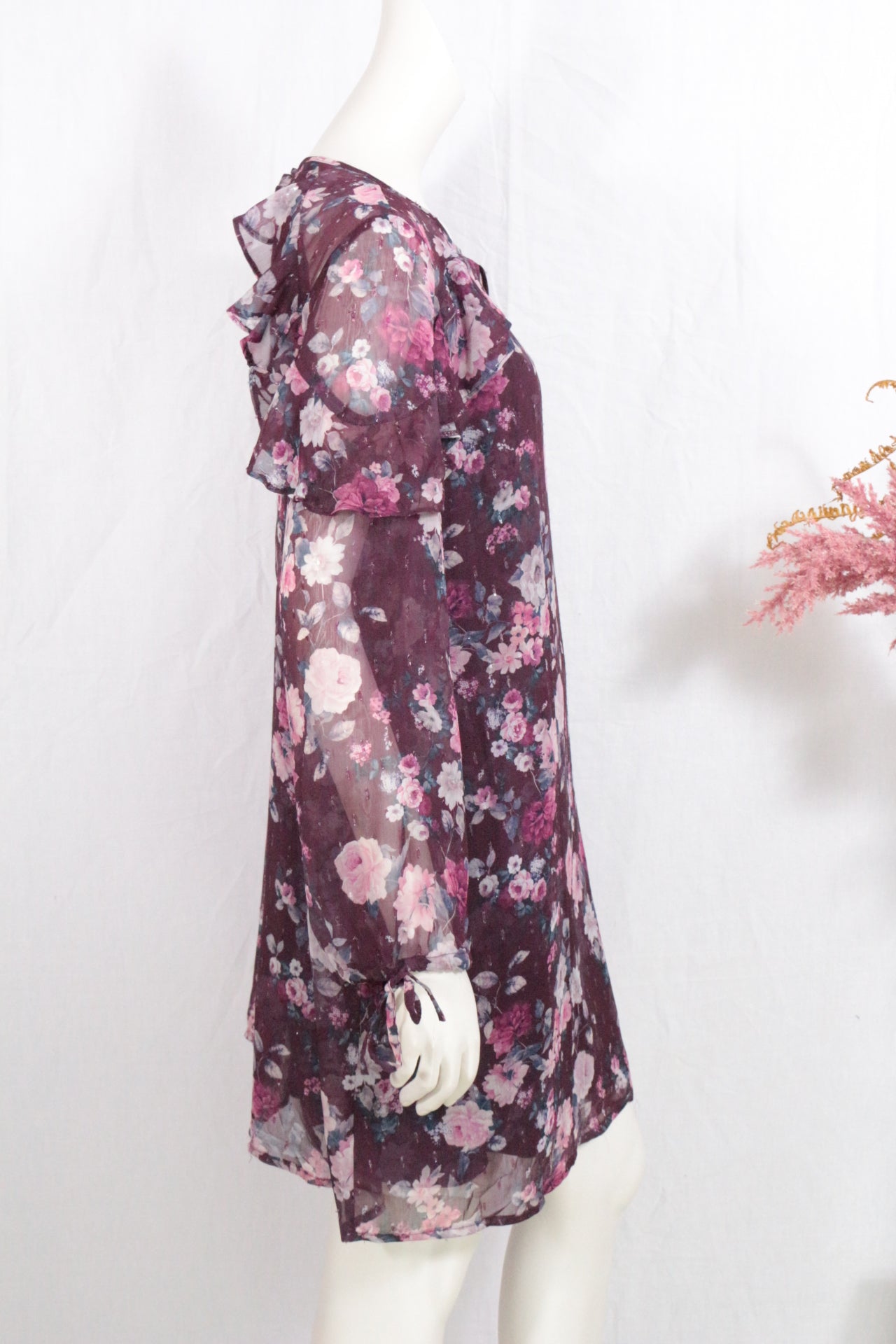Cortefiel Robe mi-longue Polyester Violet XL  Neuf 7