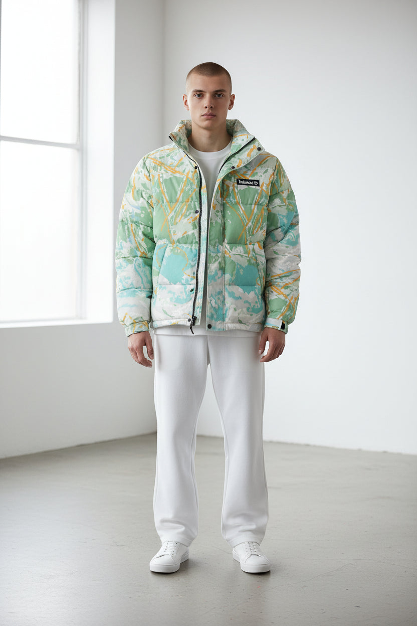 Timberland Doudoune Polyester Vert, Jaune, Multicolore   Neuf