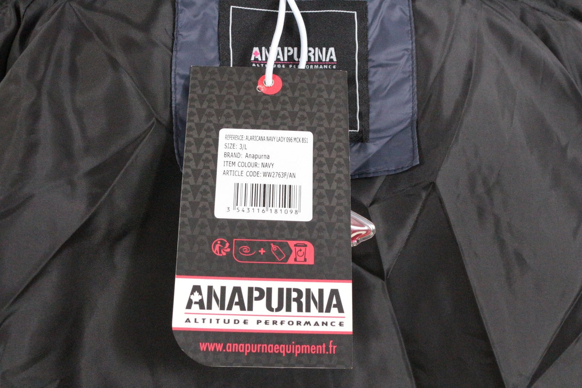 Doudoune bleu marine neuve avec étiquette de la marque Frippindealz, modèle Anapurna en polyester.