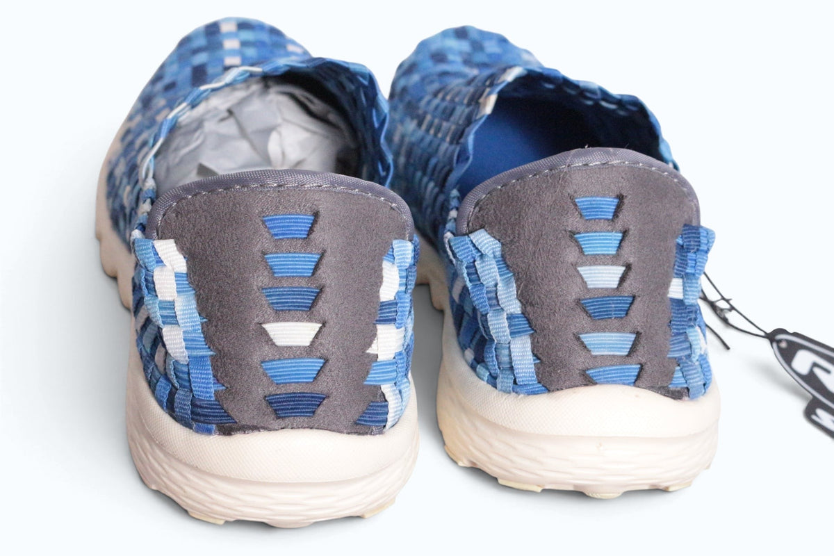Baskets Frippindealz Rock Spring pour femme en textile tressé bleu multicolore avec semelle souple et légère