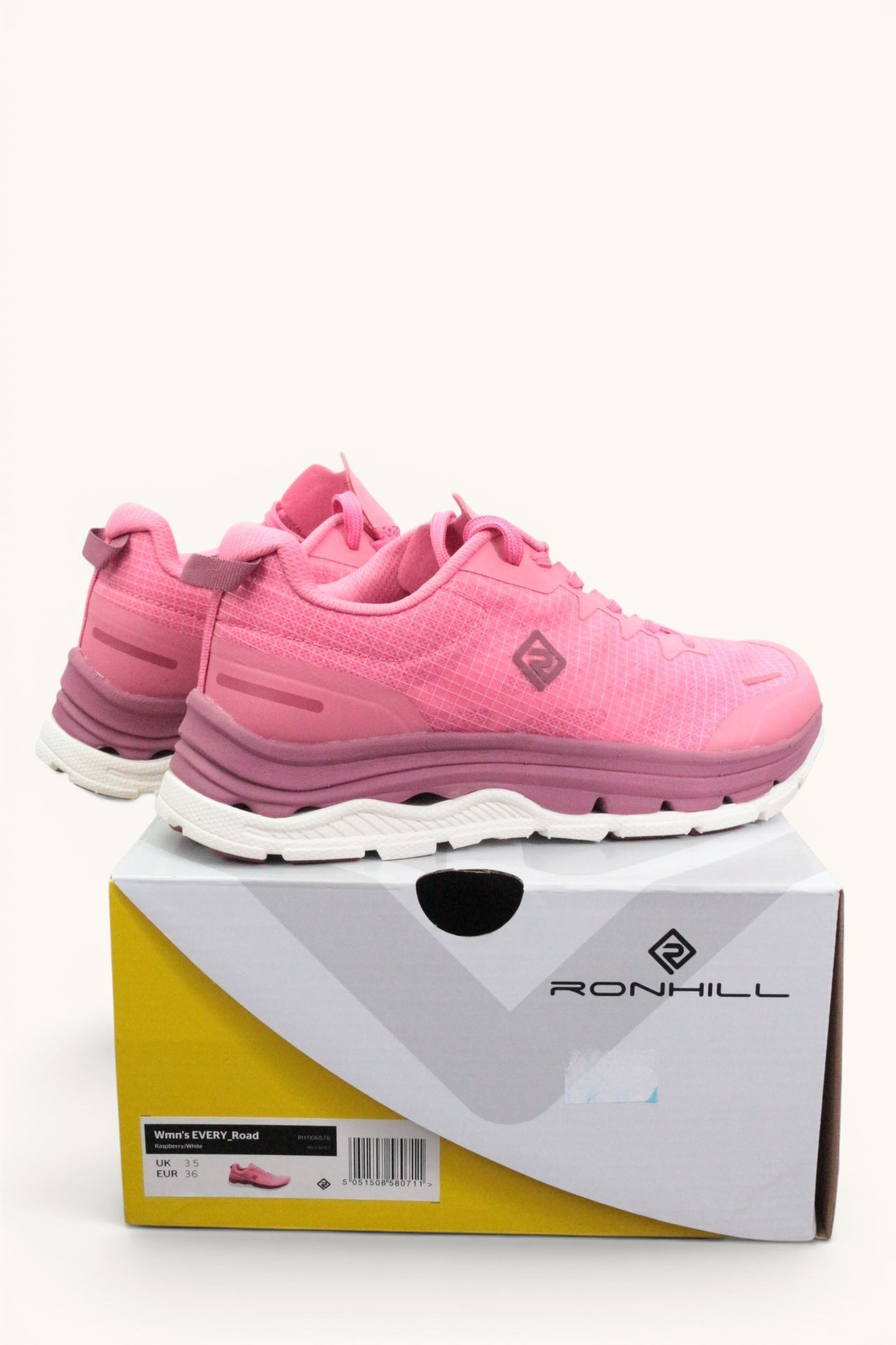 Baskets de running Frippindealz Ronhill roses en cuir synthétique avec semelle épaisse et logo latéral