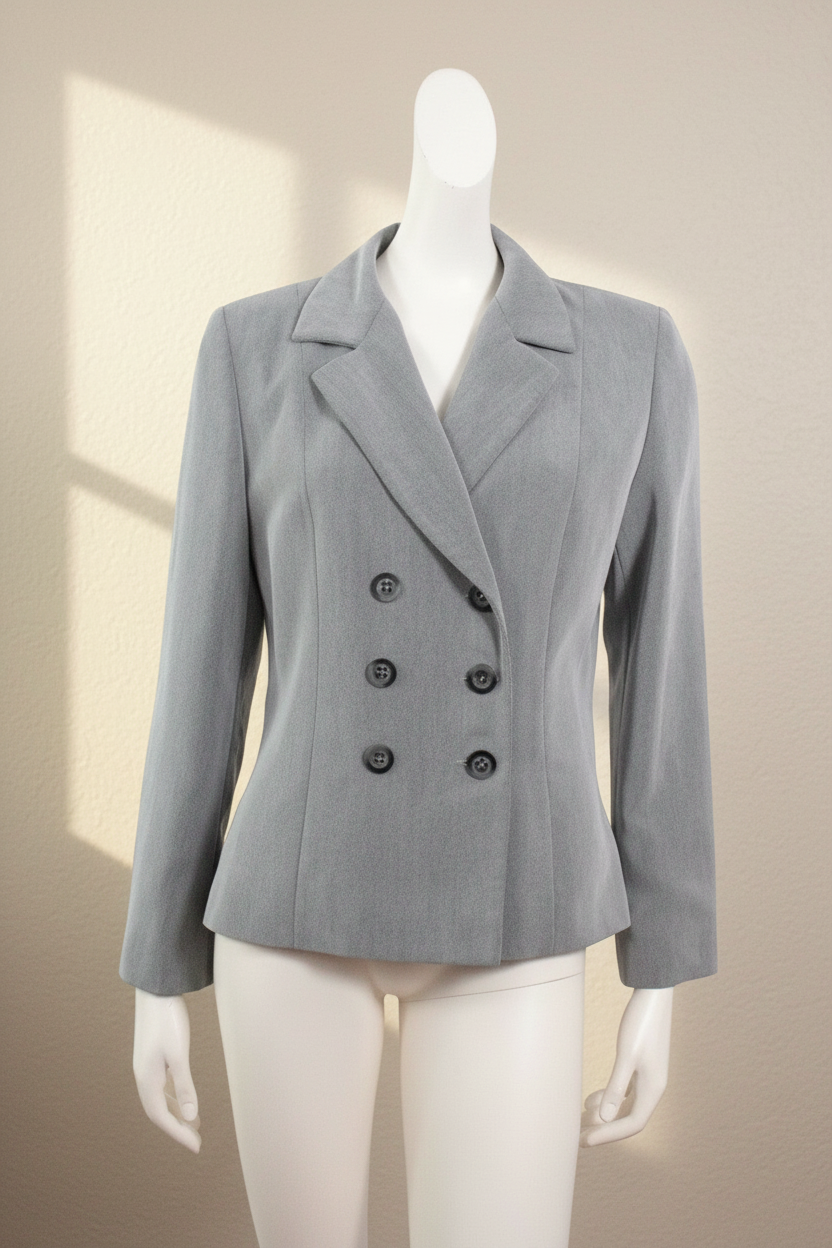 Blazer Frippindealz 1,2,3 Paris gris en viscose et polyester avec double boutonnage et style vintage élégant