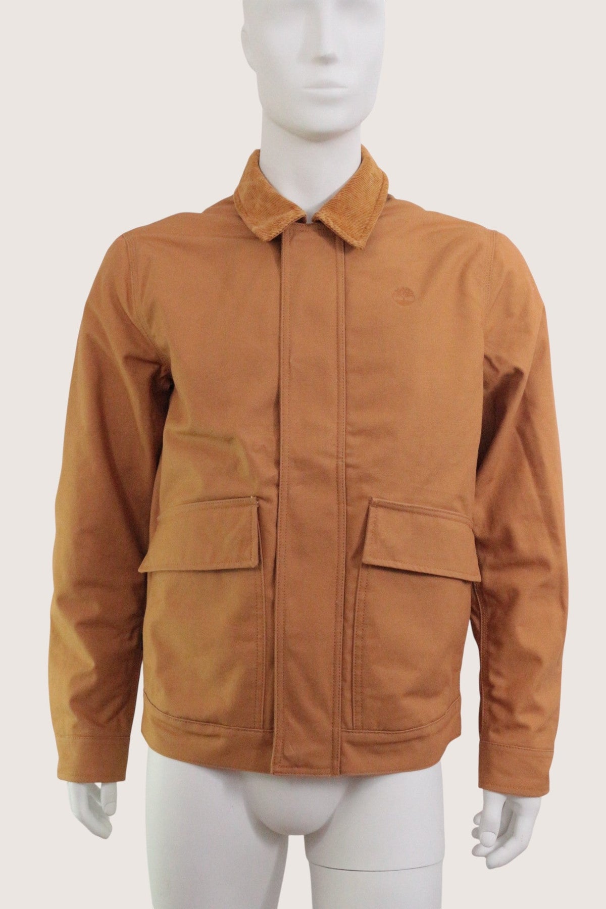Blouson homme Frippindealz Timberland camel en coton et polyester avec col en velours côtelé et poches avant