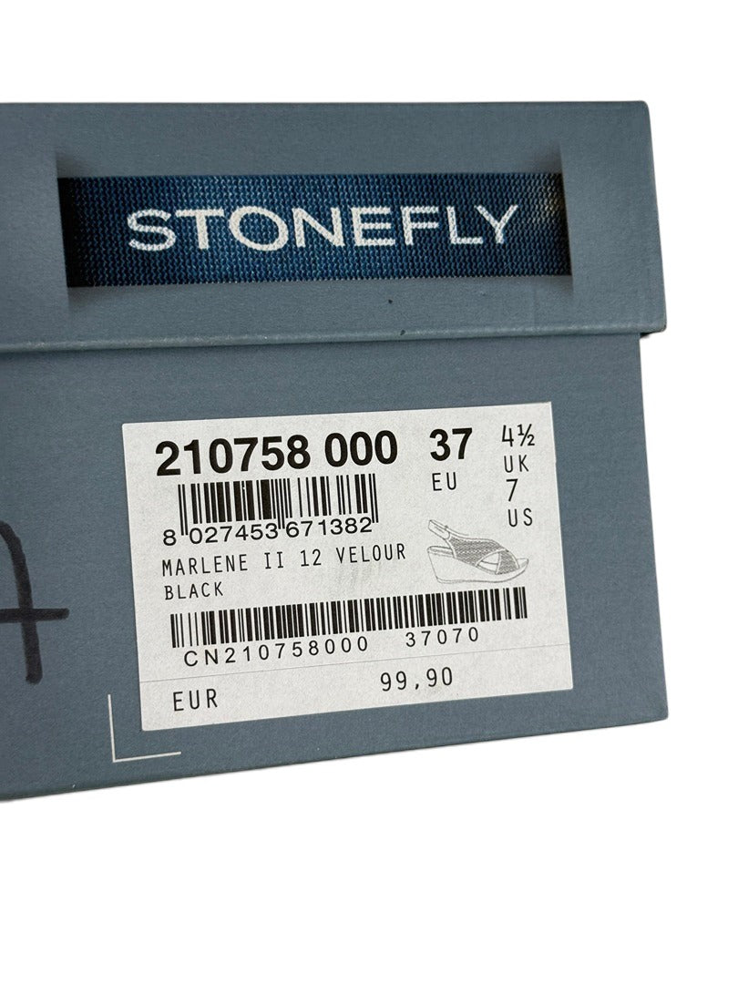 Boîte à chaussures Frippindealz pour sandales Stonefly Marlene II 12 Velour noires taille 37