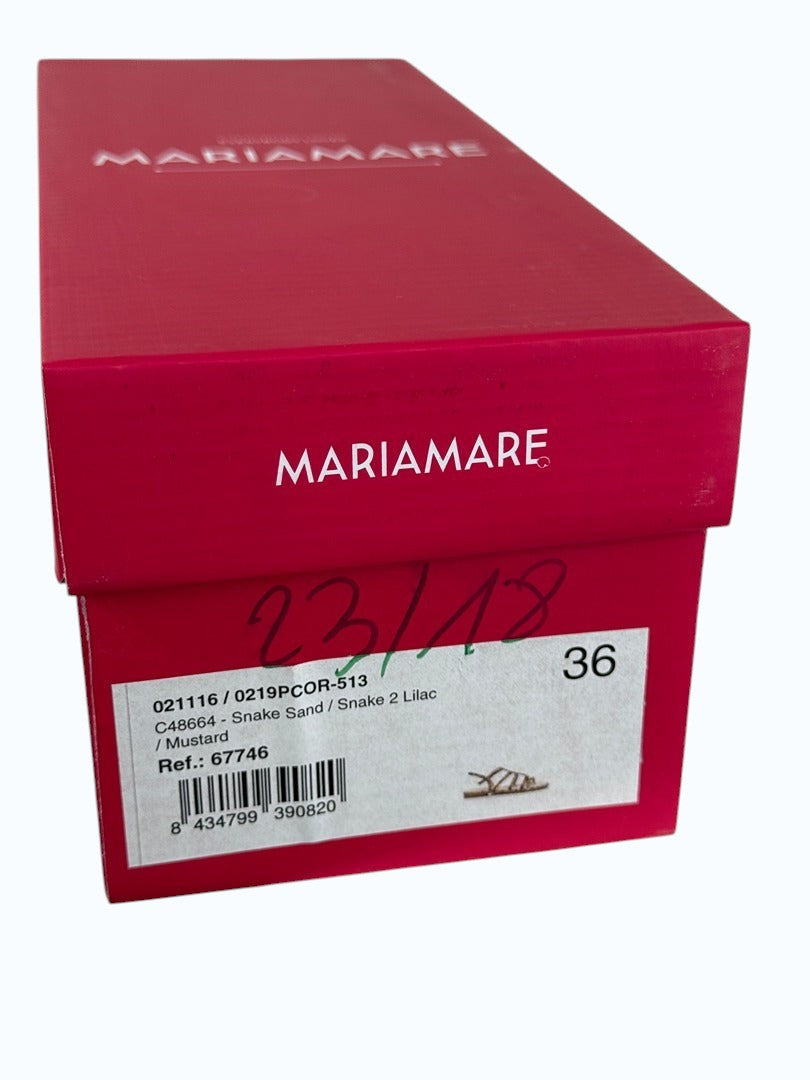 Boîte à chaussures Frippindealz rouge pour sandales plates Mariamare motif python multicolore taille 36