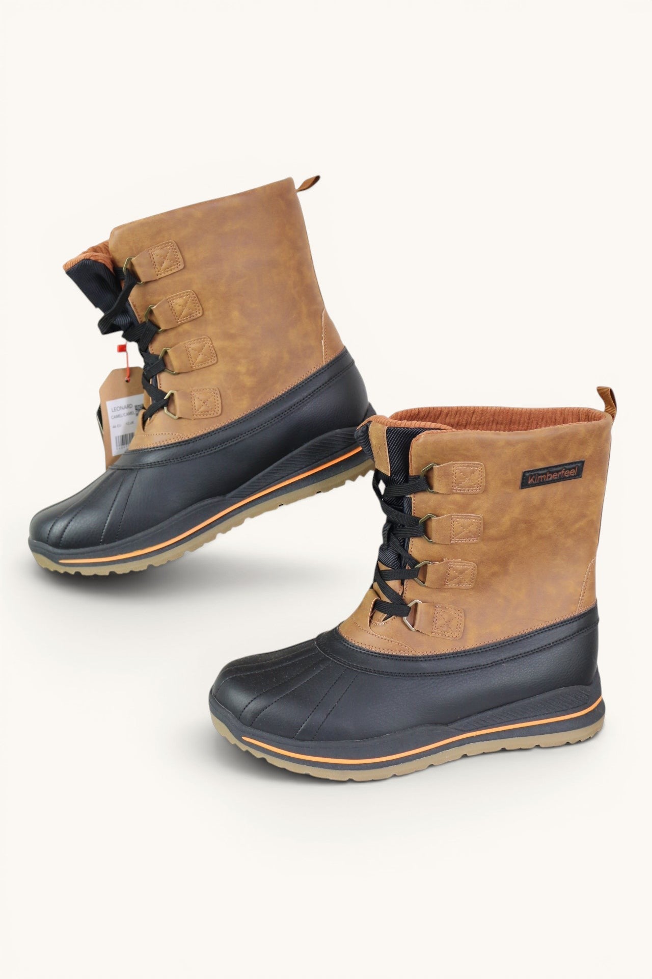 Bottes après-ski Frippindealz Kimberfeel Leonard camel et noir imperméables avec membrane Kimbertex et semelle crantée