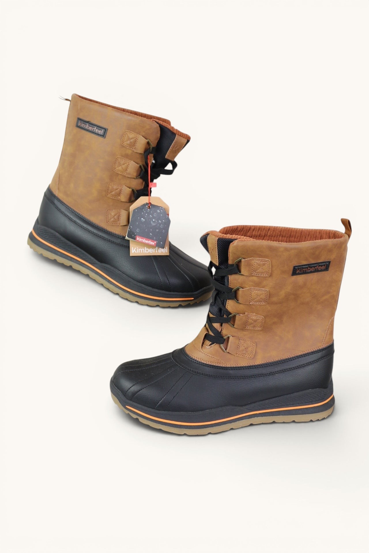 Bottes après-ski Frippindealz Kimberfeel Leonard camel et noir imperméables avec membrane Kimbertex et semelle crantée