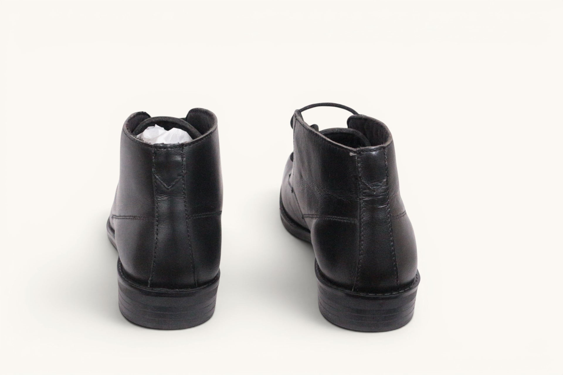 Frippindealz Bottines Derby montantes en cuir noir pour homme, neuves avec boîte, fermeture à lacets.