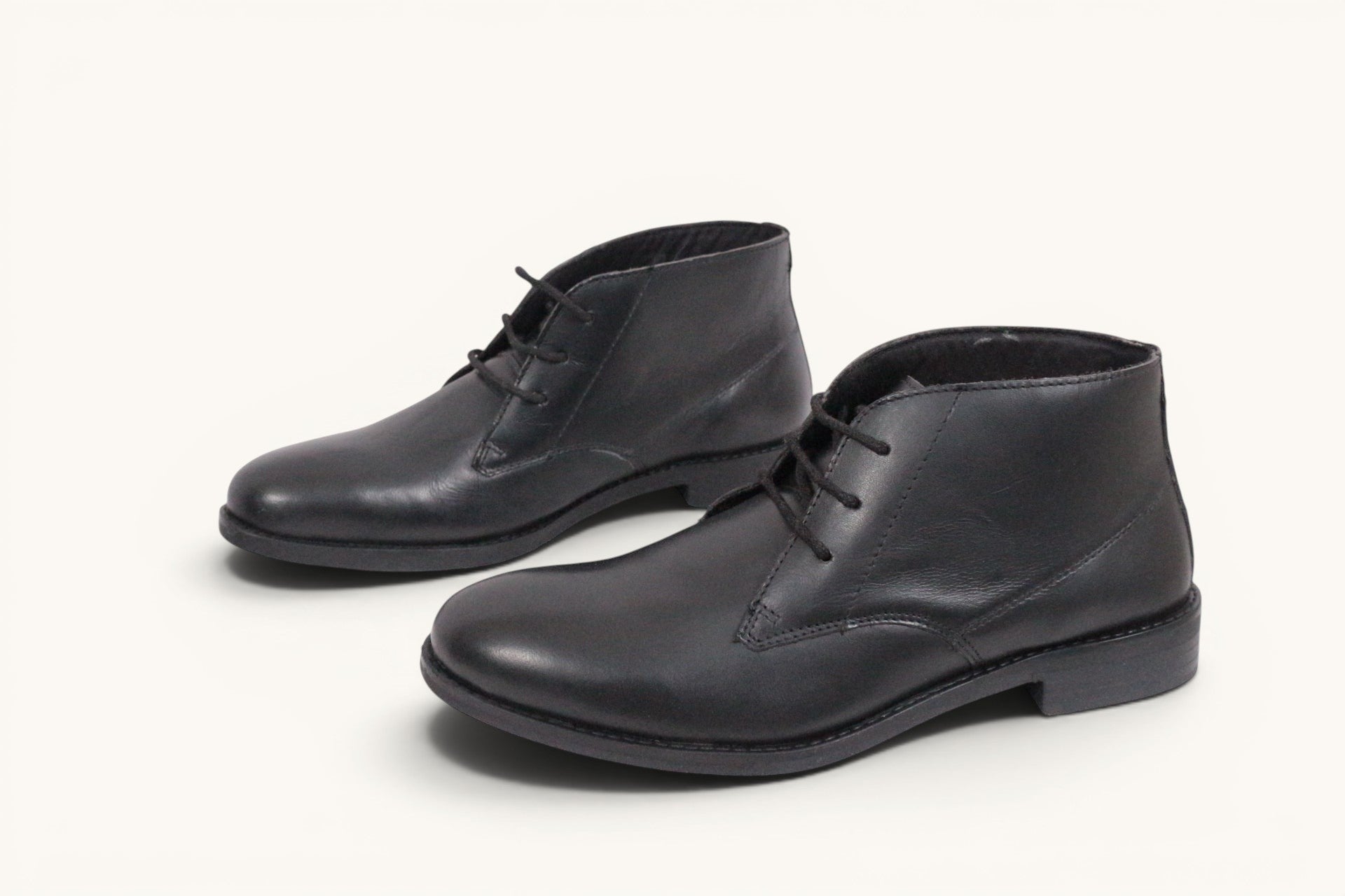 Frippindealz Bottines Derby montantes en cuir noir pour homme, neuves avec boîte, fermeture à lacets.