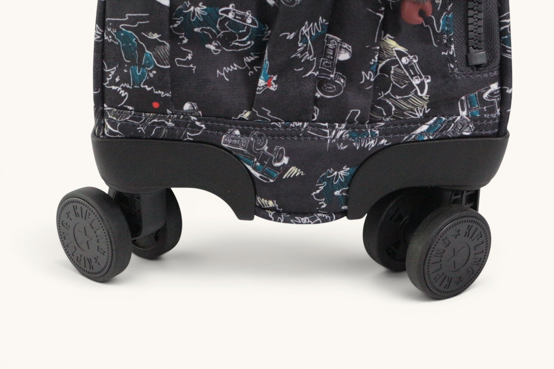 Frippindealz cartable Kipling New Storia noir à motifs aventure avec 4 roues pivotantes 360 degrés