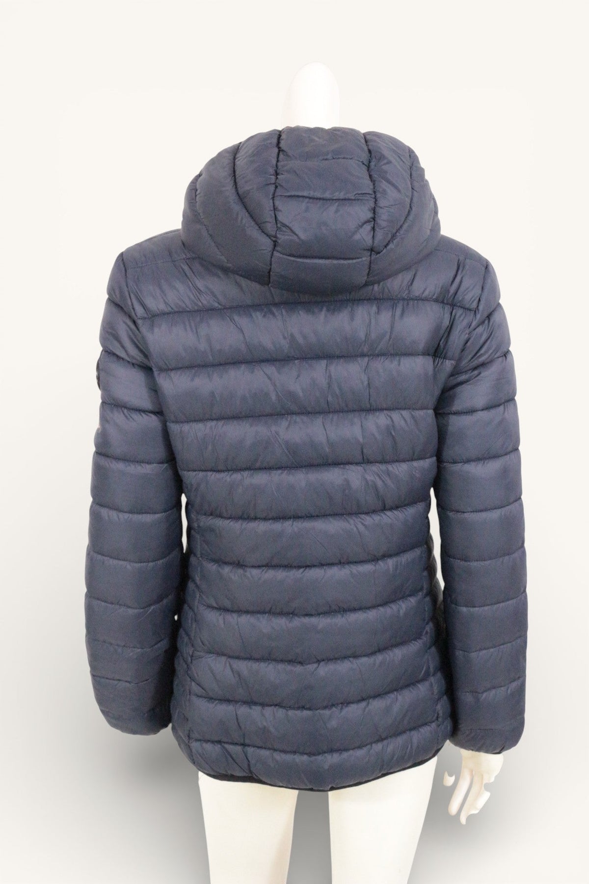 Doudoune femme Frippindealz Anapurna bleu marine matelassée avec capuche vue de dos
