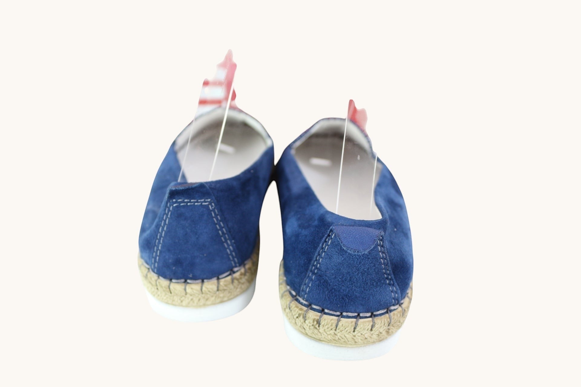 Espadrilles Frippindealz Walk In The City bleu marine en cuir velours avec semelle corde tressée vue arrière