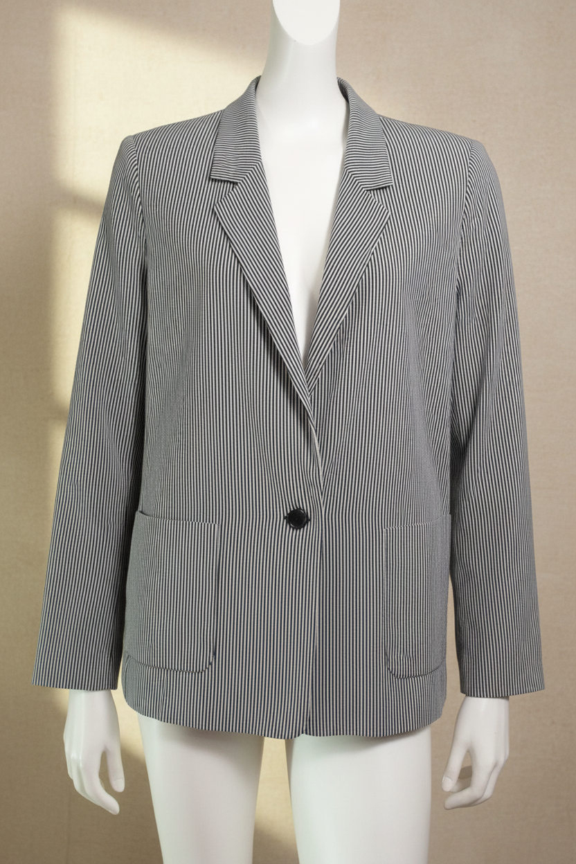 Blazer Frippindealz Gérard Darel en polyester à rayures verticales noires et blanches sur mannequin
