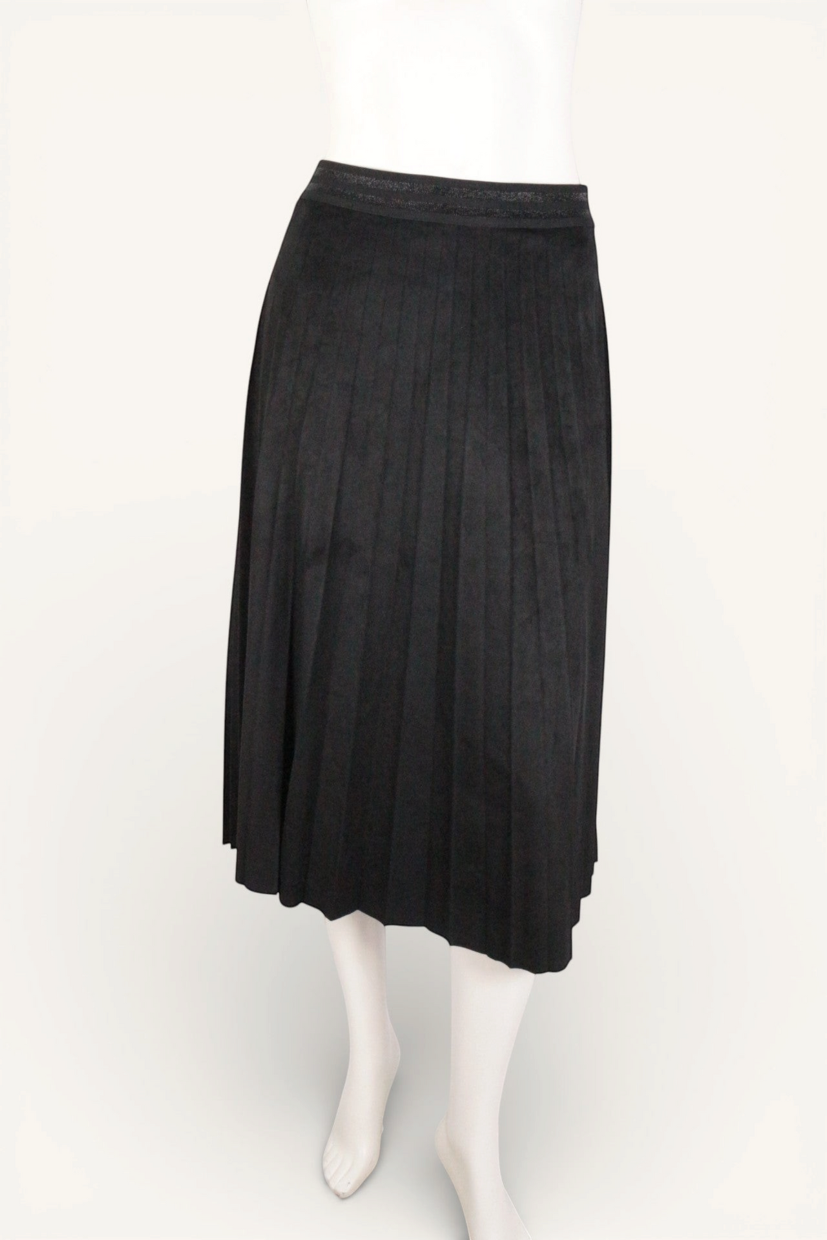 Jupe plissée noire Atmos de Frippindealz en polyester et élasthanne, coupe élégante et confortable