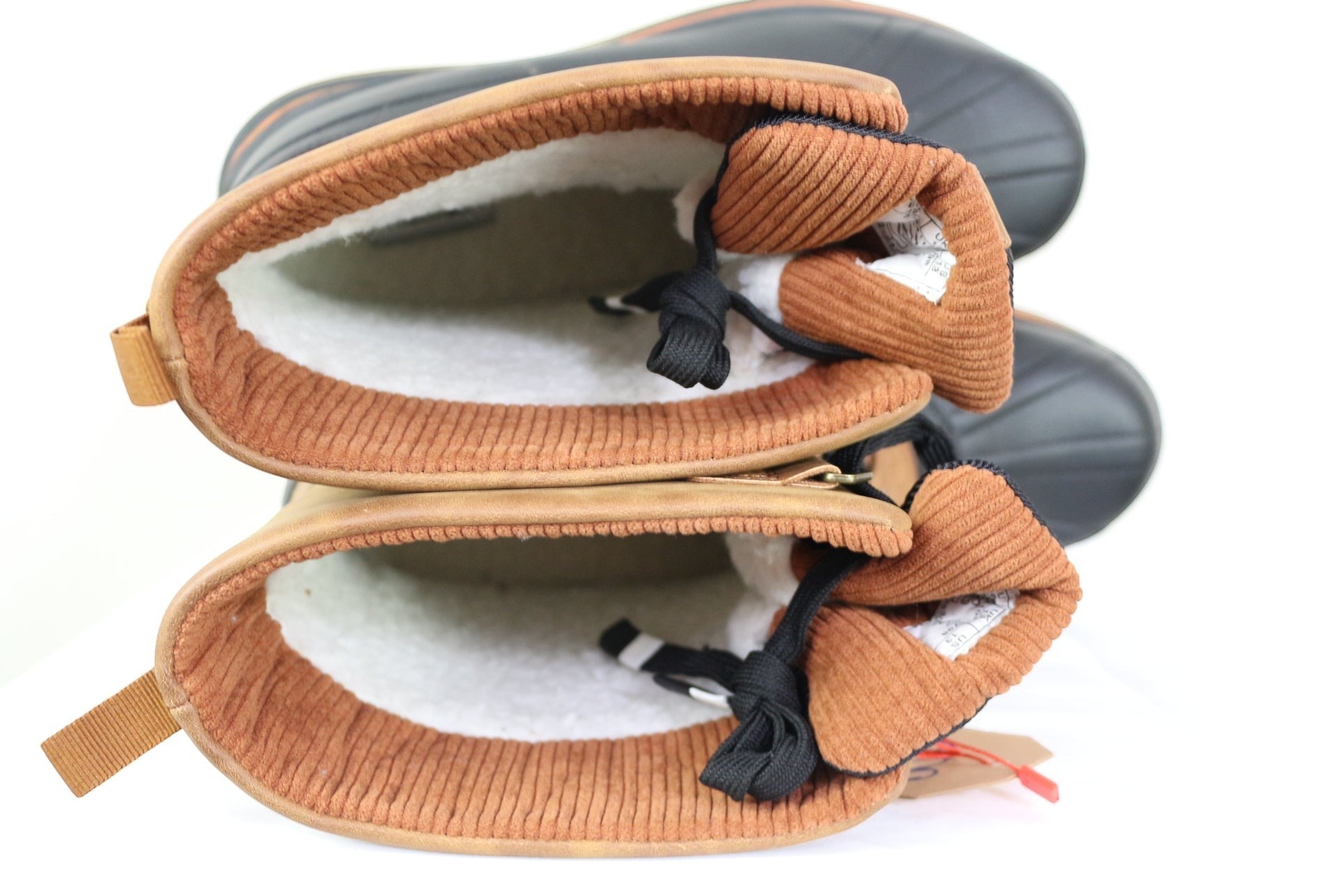 Bottes après-ski Frippindealz Kimberfeel Leonard camel et noir avec doublure chaude et col en velours côtelé