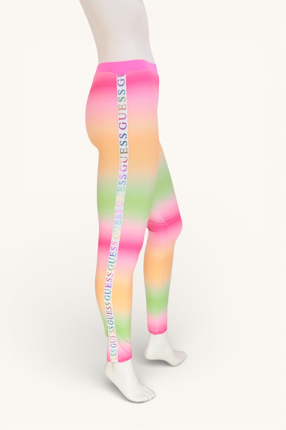 Legging multicolore effet arc-en-ciel Frippindealz avec logo Guess sur le côté, en polyester et élasthanne.