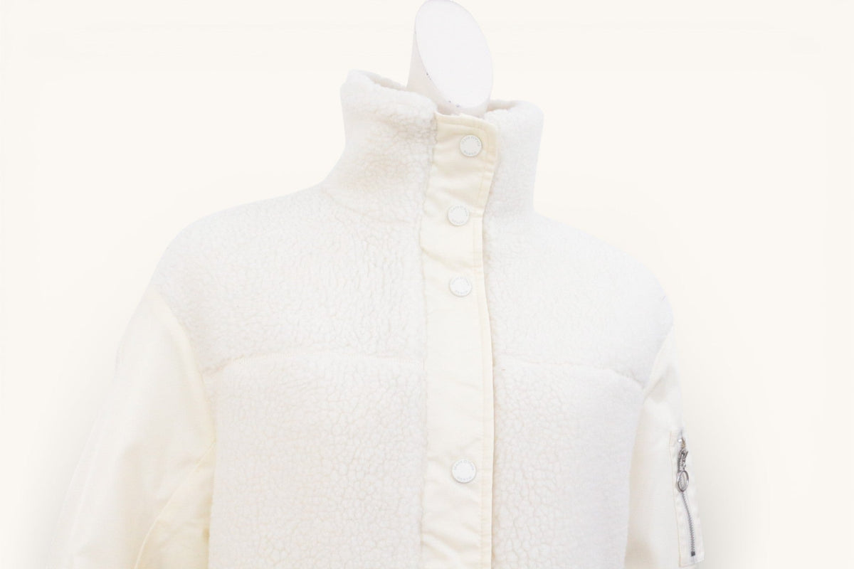 Manteau teddy Frippindealz Marc O Polo en polyester crème avec col montant et fermeture à boutons pression