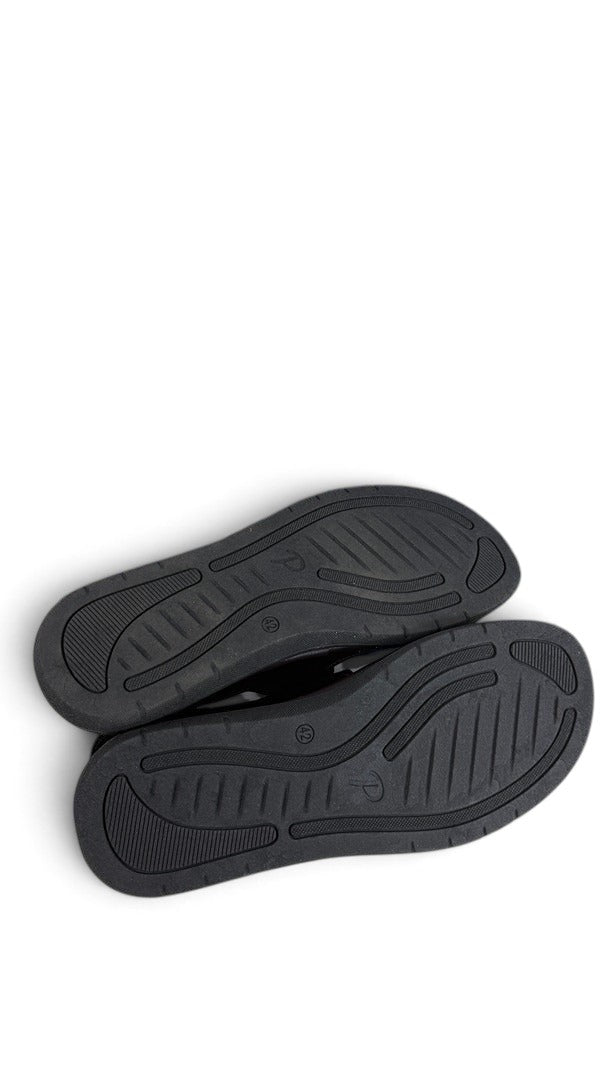 Semelles anatomiques noires des mules en cuir marron Arizona par Patrizia Azzi vendues par Frippindealz