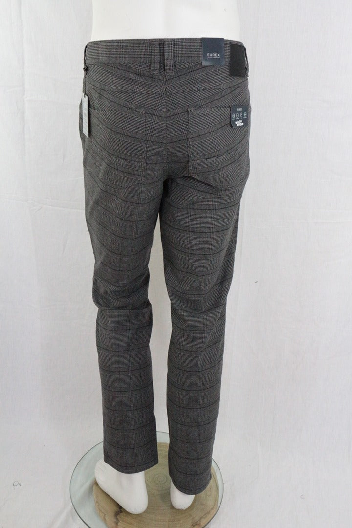 Pantalon de costume Frippindealz BRAX gris à motif prince de Galles en coton mélangé, vue arrière