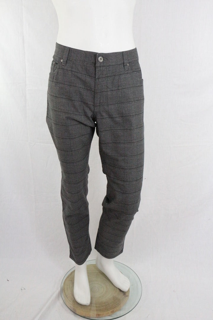 Pantalon de costume Frippindealz BRAX gris à motif prince de Galles en coton mélangé, coupe slim, neuf avec étiquette