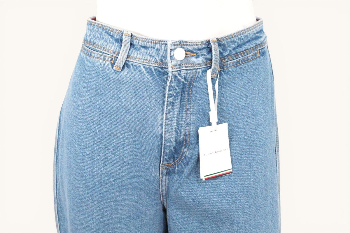 Pantalon en coton bleu Frippindealz Tommy Hilfiger taille haute avec étiquette neuve