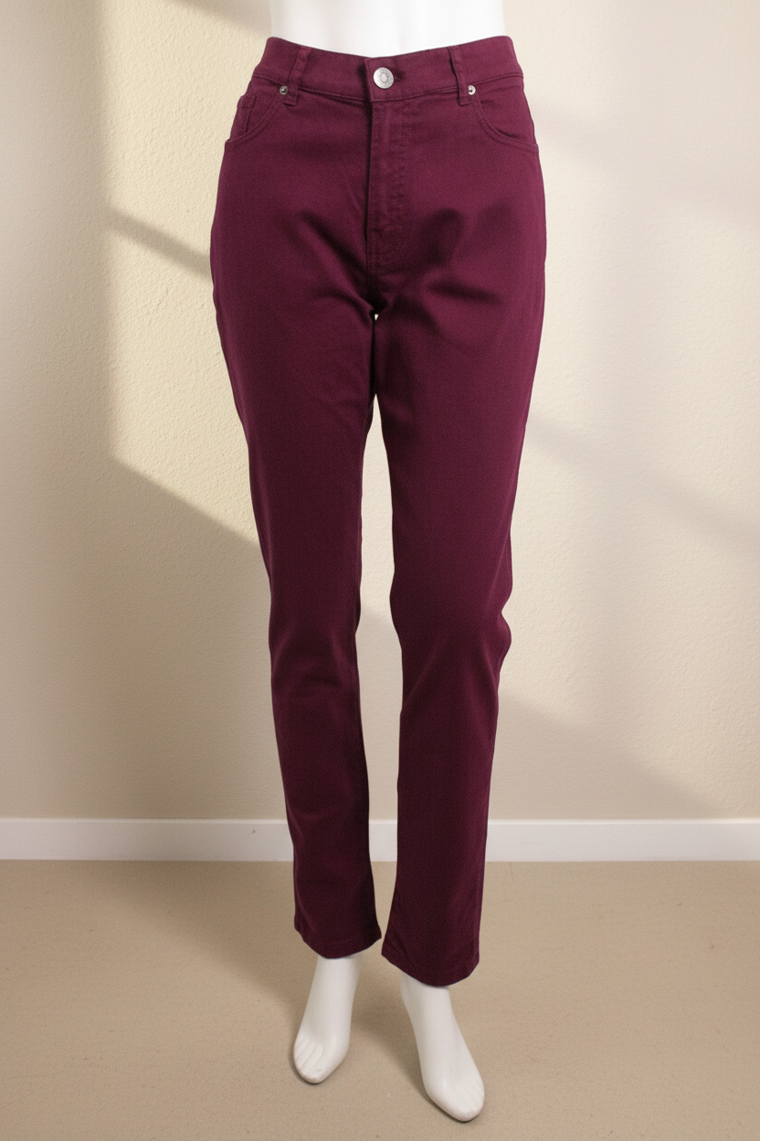 Pantalon en coton bordeaux Harper & Neyer présenté sur un mannequin chez Frippindealz