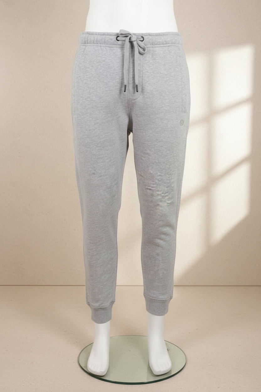 Pantalon de jogging Frippindealz DML Jeans gris chiné en coton et polyester avec taille élastiquée et cordon