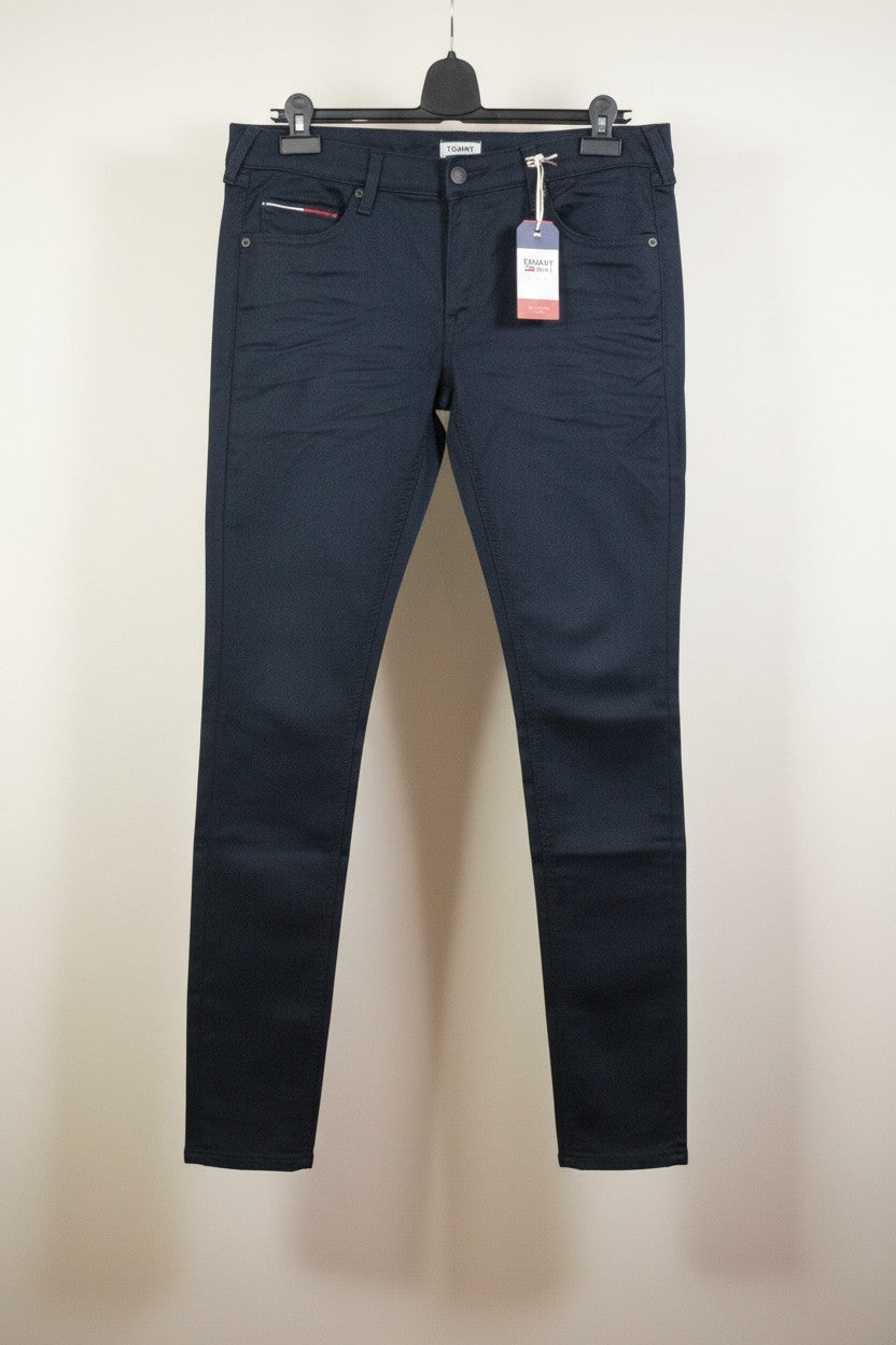 Pantalon Tommy Hilfiger Sophie Low Rise Skinny bleu marine en coton stretch, taille basse, neuf avec étiquette.