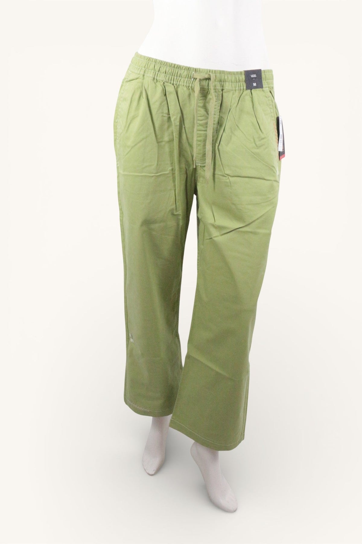 Pantalon vert décontracté Frippindealz en coton et polyester avec taille élastiquée et cordon de serrage