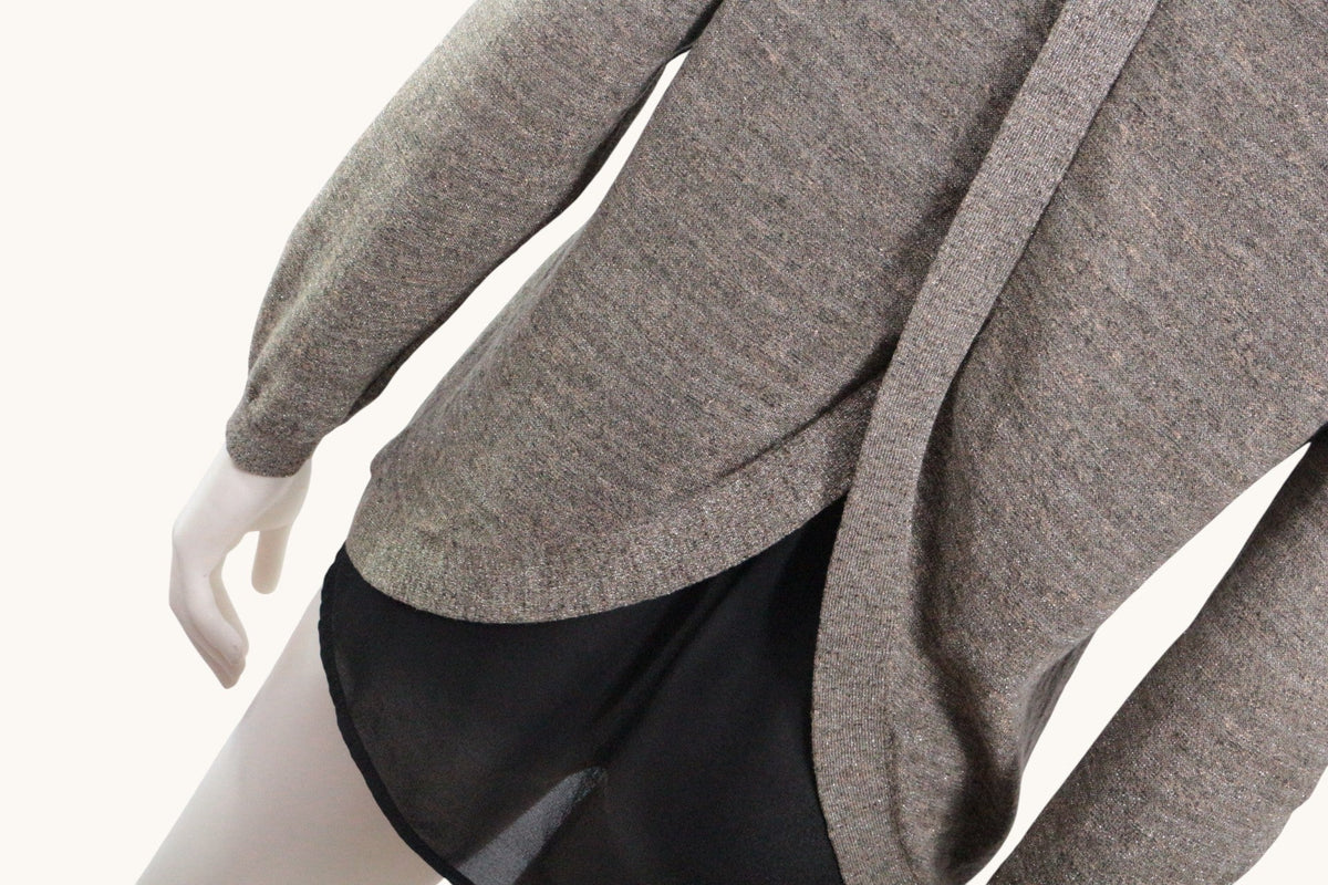 Pull Grain de malice Frippindealz doré et noir en mélange acrylique coton et polyester avec dos ouvert