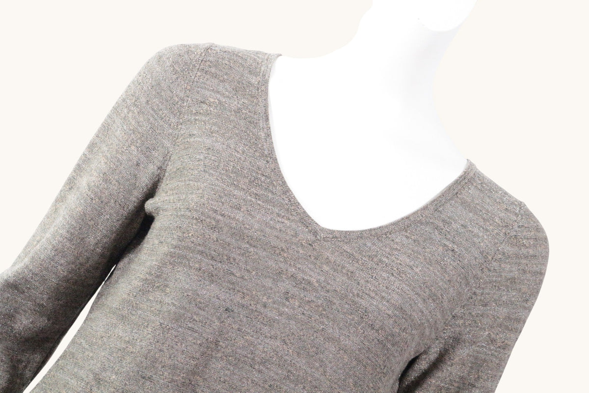 Pull Grain de malice Frippindealz noir et doré en mélange de coton, acrylique et polyester avec col en V