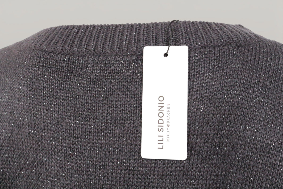 Pull gris en maille scintillante Frippindealz avec étiquette Lili Sidonio neuve