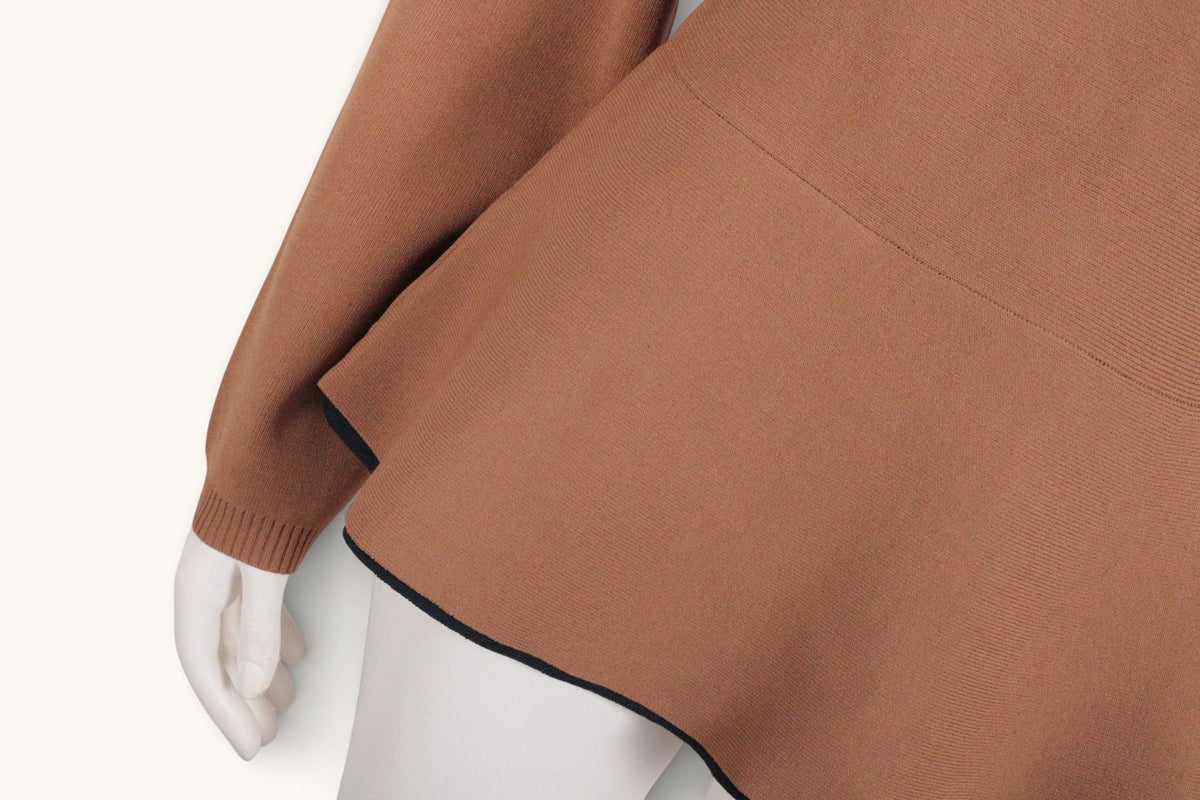 Pull peplum marron Harmont & Blaine par Frippindealz en maille douce avec bordure contrastante