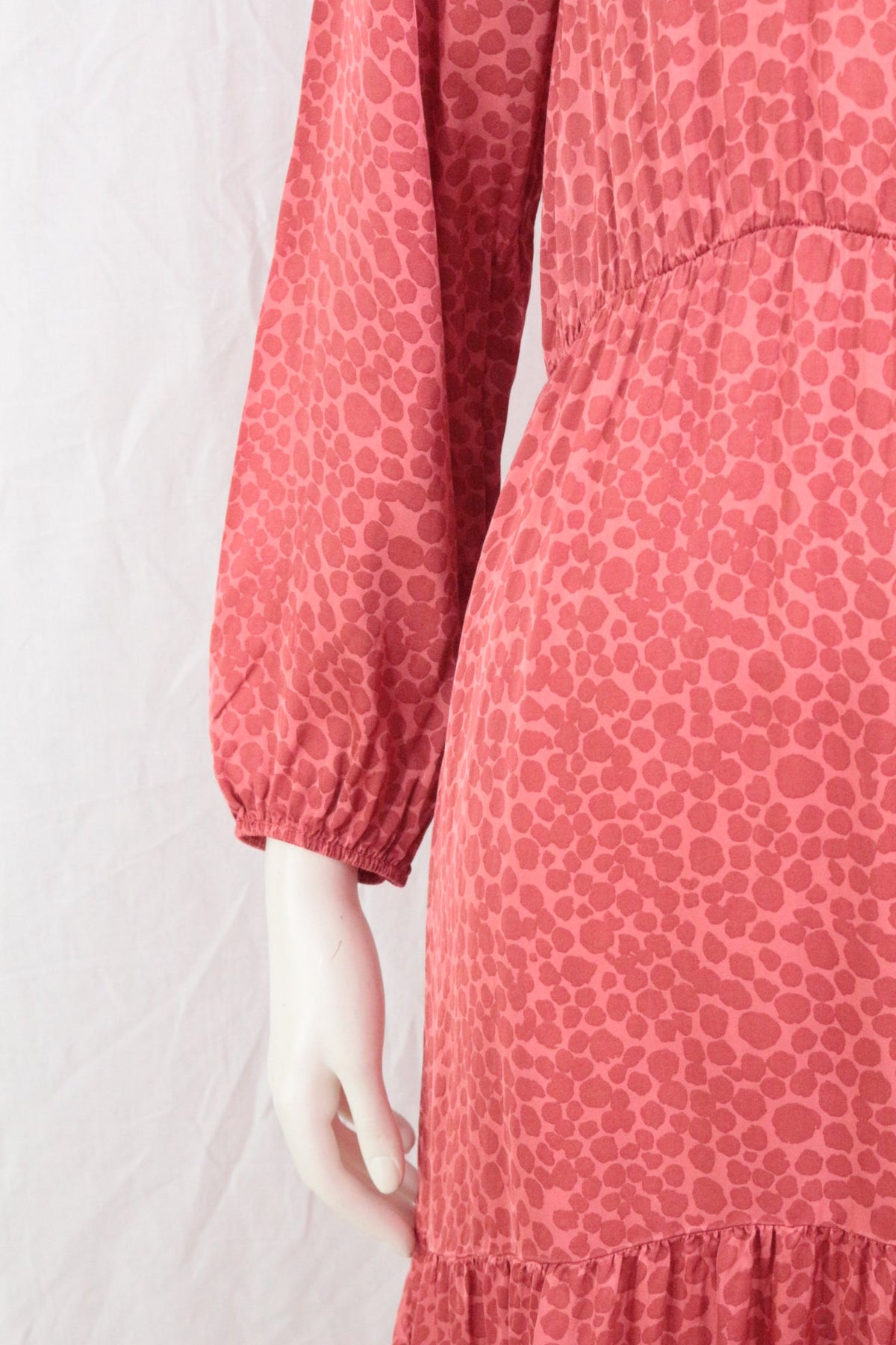 Robe longue Frippindealz Amelie & Amelie orange à motif léopard en mélange de soie et viscose