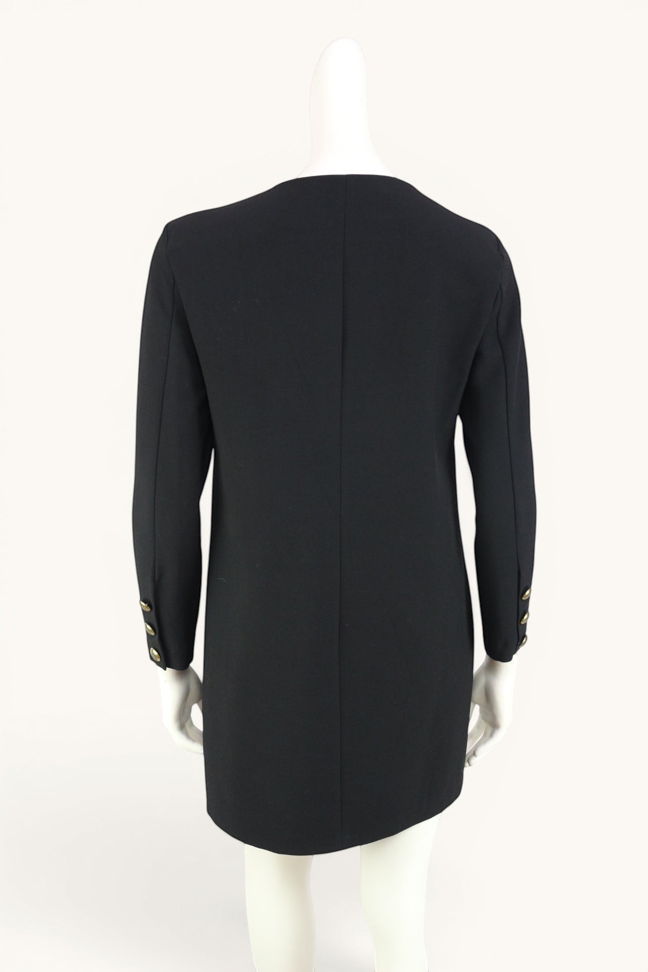 Frippindealz Robe noire Zara Woman à manches longues, boutonnée, style officier, taille M. Chic et élégante.