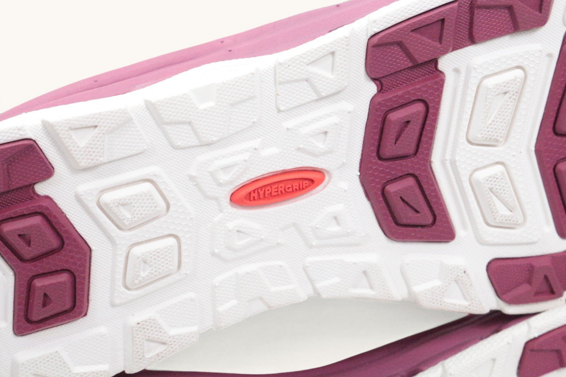 Semelle extérieure antidérapante rose et blanche de baskets Frippindealz Ronhill en cuir synthétique