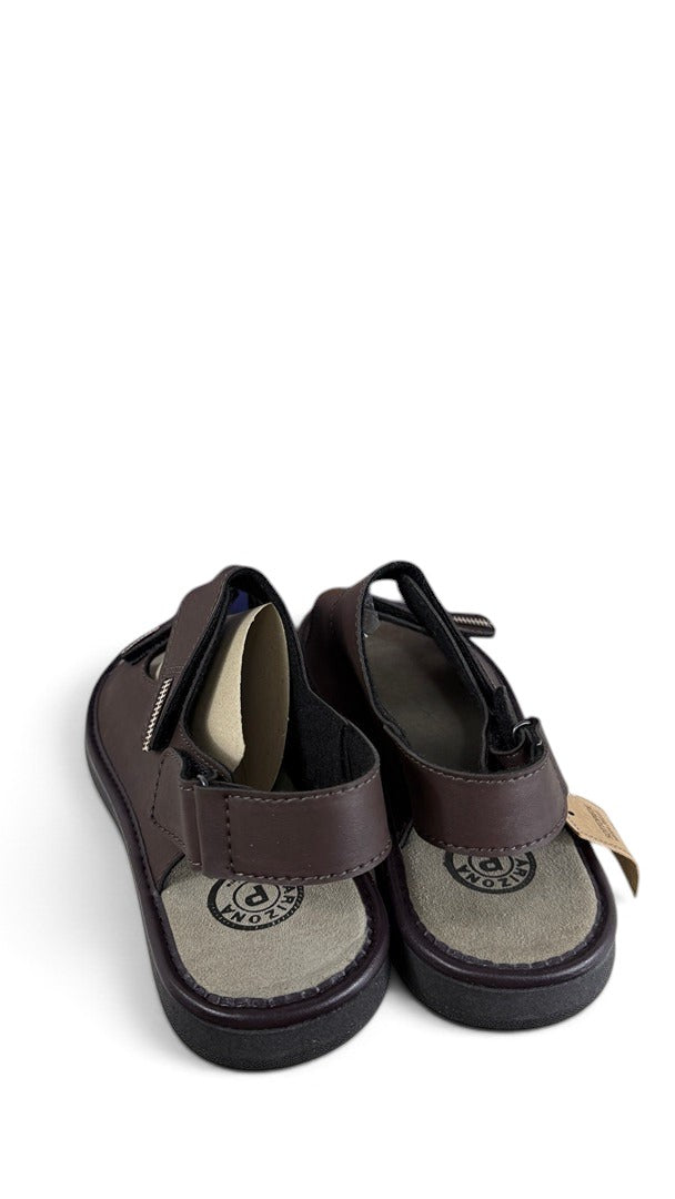 Sandales Frippindealz Arizona par Patrizia Azzi en cuir marron avec semelle anatomique et brides ajustables à scratch